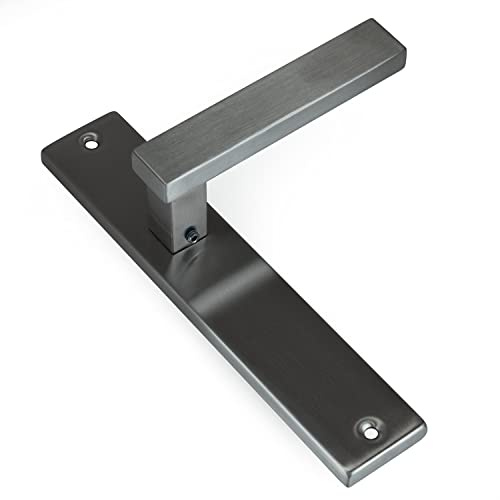 naka24 BB PZ WC - ONYX INOX Edelstahl Langschild Drückergarnitur Türbeschlag Türgriff Klinken (ohne Schlüsselloch)
