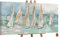 YS-Art Abstrakt Acryl Gemälde auf Leinwand handgemalt Segelboote Wandbilder Wohnzimmer Moderne Blaue Meereslandschaft Wohndekor Bilder echte Kunst 120x60 cm