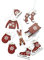 HEITMANN DECO Juego de Adornos Colgantes para árbol de Navidad, de Madera, 6 Piezas, decoración navideña, Color Burdeos/Blanco