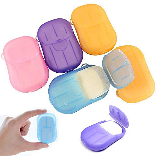 12x Boxen (240 Blätter) Seifenblätter Reisen Tragbare Papier mit Kunststoffbox Mini Reisen Tragbare Papier-Seife Seifescheiben Seifenblätter Einweg-Seife Papier Seife Seifenblätter Reisen