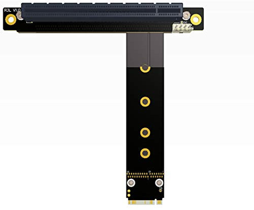 ADT-Link PCI-E 3.0 Riser Card 32G/bps M.2 NGFF NVMe to PCIe X16 Extension Cable SATA Power Cable Support M.2 PCIE X4 Full Speed Channel for BTC Mining M2 2230 2242 2260 2280 (R43SL 50CM)