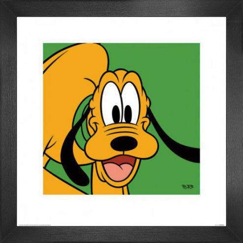 1art1 Pluto Poster Kunstdruck Bild und MDF-Rahmen - Green (40 x 40cm)