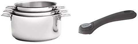 DE BUYER -3491.03 -lot 3 Cass.-faitouts twistyø 16-18-20 & 8359.00 Queue Amovible Bakélite 'Toucher Velours' Noire