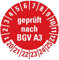 100 Stück - Prüfplakette Mehrjahresprüfplakette geprüft nach BGV A3 | 20-25 Elektro Prüfung Etikett Folie Aufkleber, rot | Ø 30mm Made in Germany