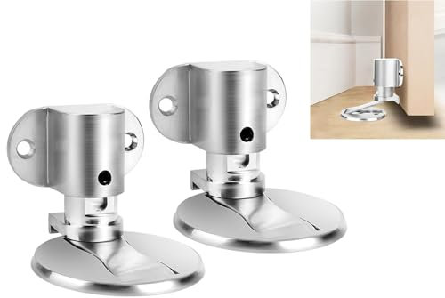 Tope magnético para puerta de acero inoxidable 304, cierre magnético para puerta, cinta adhesiva 3M de doble cara, sin perforación, tornillos para un montaje más fuerte, sujeta tu puerta abierta.