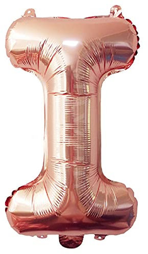 Lepep 40 cm Roségold Luftballons Zahlen von 0 bis 9 Buchstaben von A bis Z Party Deko Ballons für Geburtstag Babydusche Brautparty Hochzeit Abschlussball Folienballons Dekoration (Buchstabe I)
