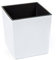 Gordanluk, Low Flowerpot, Square Shiny Gloss Flowerpot with internal liner, indoor plant pot, outdoor plant pots, plastic plant pots (White, 30 x 30 x 31cm)