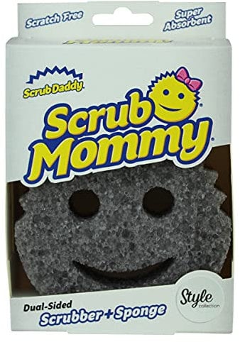 Scrub Daddy Scrub Mommy Putzschwamm, Topfreiniger Küchenschwämme, Putzmittel mit Texturveränderung, kratzfreier Spülschwamm, geruchsresistenter Smiley Schwamm, Geschirrschwamm - 1er Style