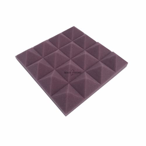 4/8/12/24 pièces 250x250x50mm mousse insonorisée acoustique pyramide panneau de traitement d'absorption acoustique tuile éponge de protection 7 couleur-violet, 4 pièces
