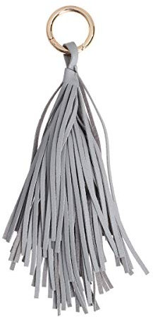 Amosfun Grau Leder Quaste Schlüsselbund Kreis Schlüssel Ringe Quaste Keychain Charme Lesezeichen Quasten Handtasche Rucksack Hängen Anhänger Decor für Frauen Geldbörse Dekorationen