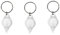 Lot de 3 mini porte-clés lampe torche UV à LED pour détecteur de billets Blanc