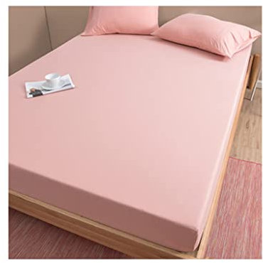 LHHL Jersey Spannbettlaken 120-180x200cm Spannbetttuch 100% Baumwolle In Vielen Größen Und Farben Bettlaken Bis 30cm Höhe Für Wasserbett Boxspringbett (Color : Peach Powder, Size : 150x200x30cm)
