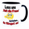 Lass uns Halt die Fresse spielen Tasse Becher mit Spruch Lustig Handwerker Büro Arbeit Frech Böse Sarkasmus Sarkastisch Ironisch Gernervt Montagstasse nervige Arbeitskollegen Arbeitstasse 330 ml