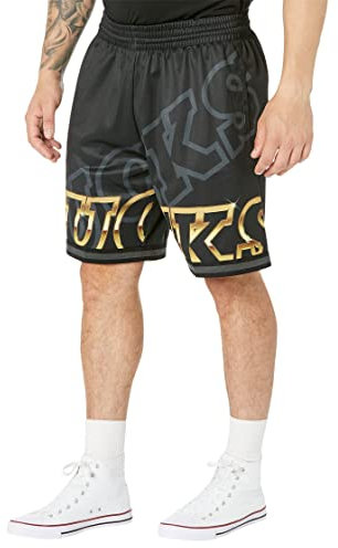 Mitchell & Ness Milwaukee Bucks Big Face 4.0 NBA Shorts Schwarz