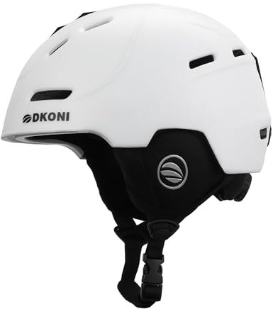 DKONI Skihelm für Erwachsene, Snowboardhelm für Herren, Damen & Jugendliche, Zertifizierter Schneesporthelm für Skifahren & Snowboarden (Weiß, L: 58-62cm)