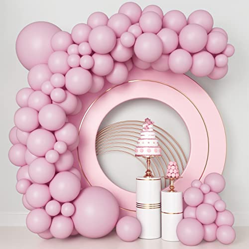 Palloncini rosa 140 pezzi ghirlanda leggera arco kit 5/10/12/18 pollici diverse dimensioni lattice pastello per decorazioni per feste di compleanno, baby shower, matrimoni, sesso rivelare decorazioni