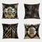 AKIS Home Kissenbezug 45x45cm 4er-Set in Schwarz Gold Farbe mit Barock Muster Kissenbezüge für Sofa Büro Wohnzimmer Wohndeko Kissenhülle…