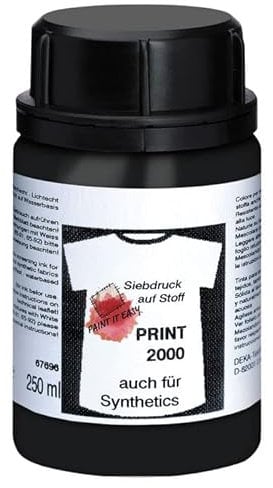 PAINT IT EASY NEU Siebdruckfarbe DEKAPRINT 2000, 250 ml, Schwarz
