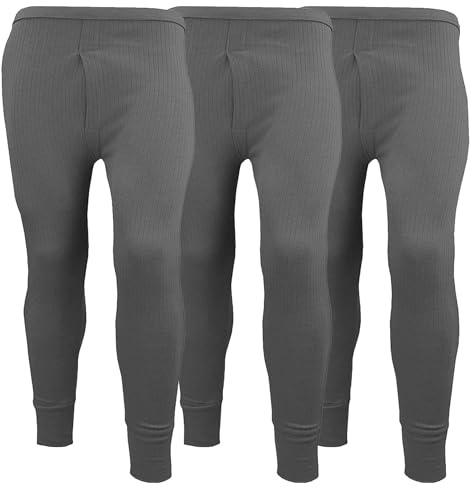 Pack of 3 Mens Thermal Underwear Trousers Long Johns Base Layer Extreme Hot Brushed Inside Ultra Soft Trousers Leggings Pants