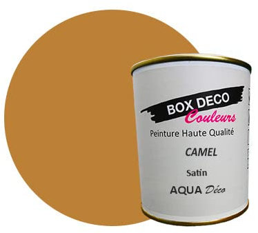 BOX DECO COULEURS Peinture murale acrylique aspect satin Aqua Déco - 750ml, Camel
