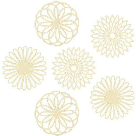 Smithcraft Beige Untersetzer für heiße Gerichte, Silikon-Untersetzer, heiße Pads für Küchendekoration, hitzebeständige Matten Arbeitsplatte, runde Untersetzer Tisch und Quarz-Zubehör-Set 6