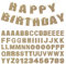 RUBFAC 72-teiliges DIY Happy Birthday Buchstaben Banner Kit, Glitzer anpassbares Banner-Kit inklusive 67 Buchstaben und Zahlen, 3 Seile und 2 Lichter, personalisierte Banner Wanddekoration für
