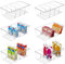 Vtopmart 6 Pack Food Storage Organizer Bins, Clear Plastic Storage Bins for Pantry, Kitchen, Fridge, Cabinet Organization and Storage, 4 Compartment Holder for Packets, Snacks, Pouches, Spice Packets