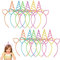Eowppue Serre Tete Licorne 12 Pièces 6 Couleurs Plastique Unicorn Bandeaux Bandeaux Licorne Deco Anniversaire Licorne pour Pâques Anniversaires Fêtes Etc