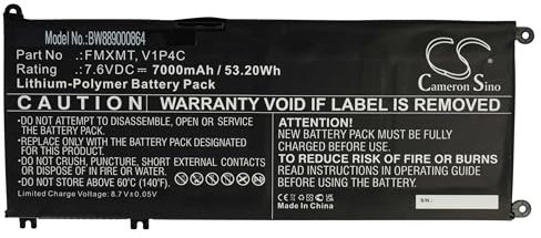 vhbw batteria compatibile con Dell Inspiron 7486 Chromebook 14 2-in-1 notebook (7000mAh, 7,6V, Li-Poly)
