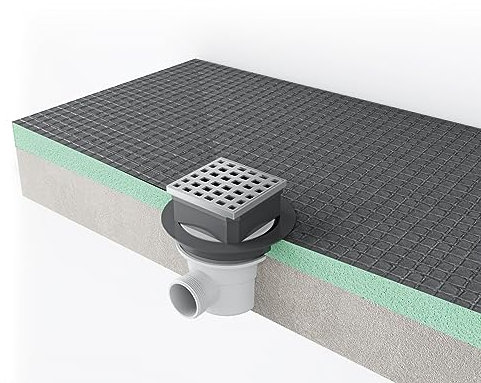 Piatto Doccia Pronto da Piastrellare in Estruso Rigida Polistirene Tagliabile Dimensione 80x120 cm spessore di 4 cm Sifone Piletta incluso