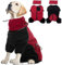 Hundemantel Winter mit Beinen, Hunde Mantel Herbst Hundeoverall mit Beinen Winterjacken & Wintermäntel für Hunde Fleece Anzug Hund(Rot, XL)