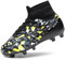 DREAM PAIRS Kids Botas de Fútbol de Caña Alta Sala Niños Transpirables Unisex Zapatillas de Fútbol Deportivas para Exteriores,Size 31,Negro/Neón/Verde,SDSO2402K