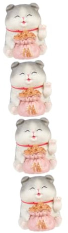 SAFIGLE 4 Stück Sparschwein Cartoon-münzbank Geldmünzenkasten Auto-armaturenbrett-dekor Glückliche Glückskatze Glückskatzenstatue Feng-Shui-Ornament Haushaltsprodukte Keramik Vinyl Kind