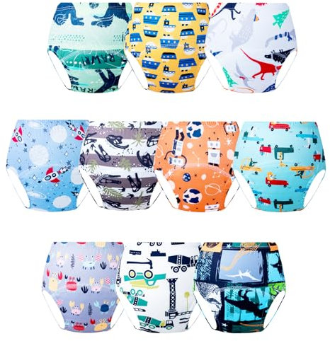 JackLoveBriefs Töpfchen-Trainingshose Töpfchentraining trainingsunterhose Kinder 4-5 Jahre(10 Stück,Farbe: Mehrfarbig, Gr.110)