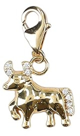 Depesche 11785-058 Charms Express yourself - Anhänger für Halsketten und Armband, Stier, vergoldet, als kleines Geschenk