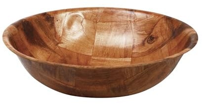 Prodbuy Woven Wood 30cm Round Fruit Snack Table Salad Bowl Decorative Serving Basket 12