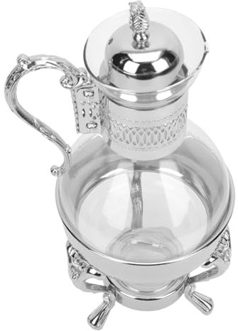 Veemoon Glas Kaffeekanne Europäischer Stil Vintage Kaffeekessel Beheizbare Teekanne Kaffee Servierkanne Glas Teekanne