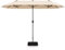GYMAX Ombrellone Doppio da Giardino con Base, 4 x 2 m, con Manovella e Ventilazione, Ombrellone da Tavolo Extra Grande per Area Piscina, Terrazzo e Cortile (Beige)
