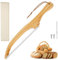 MENIBBLER Wooden Bread Bow Knife, Serrated Bread Bow Cutter, Stainless Steel Sourdough Bread Knife, Professional Bread Knife Cutter with Wooden Handle for Homemade Bread Sourdough Bagel Cake Fruit