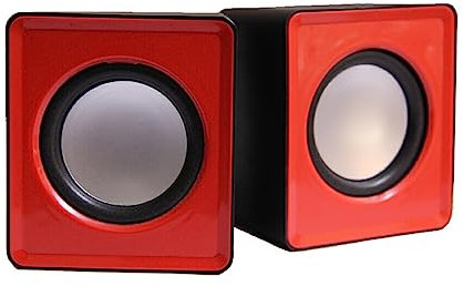 tuwiwol Computerlautsprecher Subwoofer Protable Lautsprecher Mini USB Wired Sound Surround Tabletop Laptop Multimedia Notebook, Rot