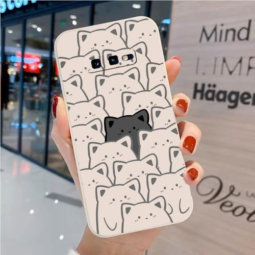 Jolie Coque Compatible avec Samsung Galaxy S10e - Étui TPU Souple Blanc Confortable Motif Animal Dessin Animé