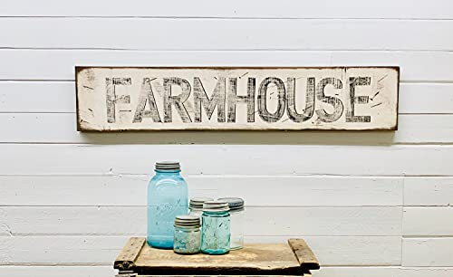 Signs That Say Farmhouse | Farmhouse Kitchen | Kitchen Decor | Rustic Sign | Country Kitchen | Housewarming Gi Distressed metal Sign Decor metalen Signs with Sayings 4x16 Inch