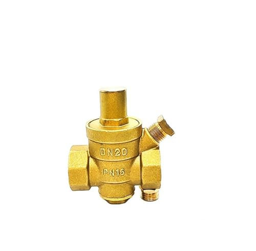 EKalgretrA Druckminderer Wasser 1/2 3/4 1 einstellbare Wasser Reduzierung Ventil Innengewinde Messing Druckmesser Regler Ventile Mit Manometer(3/4,Valve Without Gauge)