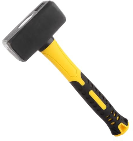ASelected Club Hammer, 1700 g (3.7 lb) Heavy Duty Sledge Hammer with Fibreglass Handle, Lump Hammer, Forged and Induction Hardened Hammerhead