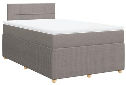 vidaXL Boxspringbett mit Matratze Taupe 120x190 cm Stoff