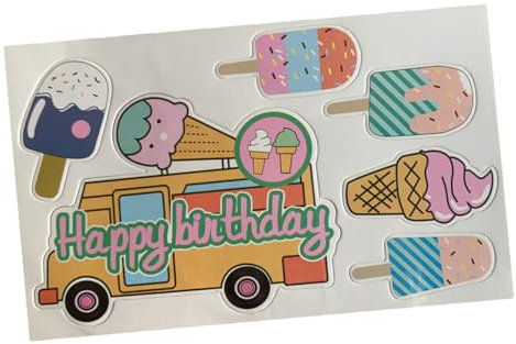 Vaguelly 42 Stück 7 Stück Kuchen Picker Geburtstag Muffin Topper Auto Ornament Kuchendekoration Dessert Topper Obstkuchen Auto Dekoration Geburtstag Cupcake Topper Obst