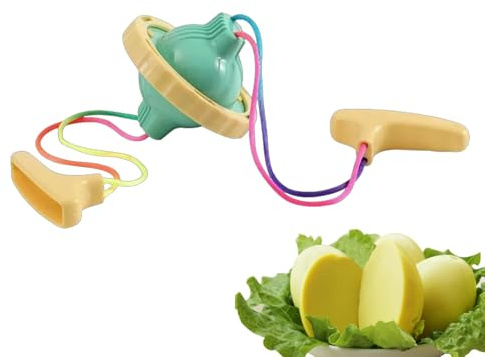 Egg Spinner Scrambler, Eigelbmixer, Manueller Eierpuddingbereiter mit Zugseilen, Eier- und Eigelb-Mixer, Eierkochgerät zum Mischen von Eiweiß und Eigelb in der Küche