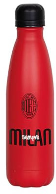 Milan - Botella escolar Seven, rojo y negro, mantenimiento de temperatura: caliente 12h/frío 24h, viaje y tiempo libre