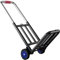 1 x Sackkarre klappbar, Transportkarre mit Teleskopgriff & Faltbarer Ladefläche, belastbar bis 100 kg, Transportwagen Alu Handkarre, für Haus, Garten, Lager (72~101cm)