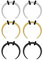 Tucnoeu 6 Stück Hufeisen Piercing Edelstahl C-förmiger Hseptum Piercing Gold mit O-Ring Septum Stretching Kit（16G）
